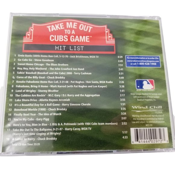 Chicago Cubs Baseball Music Fan CD MLB 2008 Game Songs Wrigley Field Anthem 100 - Picture 3 of 7
